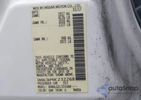 2017 Nissan Altima 2.5 S from USA, damaged, VIN 1N4AL3AP4HC232268